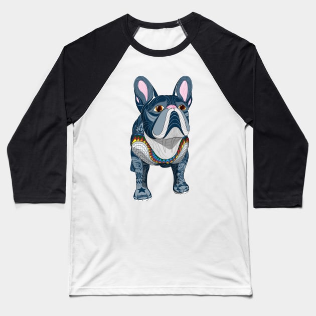 Bulldog Frances Baseball T-Shirt by ladinoariel